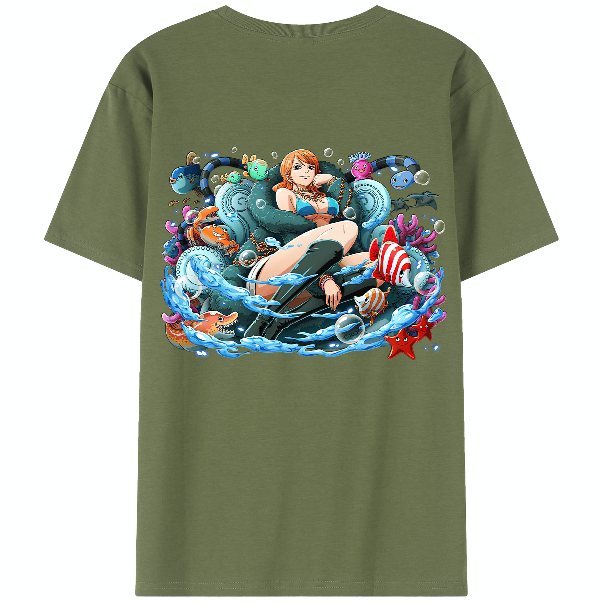 ワンピース ナミ ONE PIECE Nami 綿100％半袖Tシャツ（背面プリント）